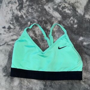 Nike Women's Light Green Sports Bra with Black Band